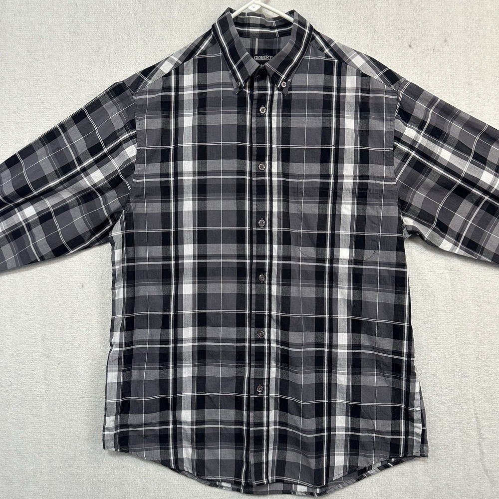 Gilberto Italy Men's Medium‎ Button Down Plaid Long Sleeve Shirt Country Casual